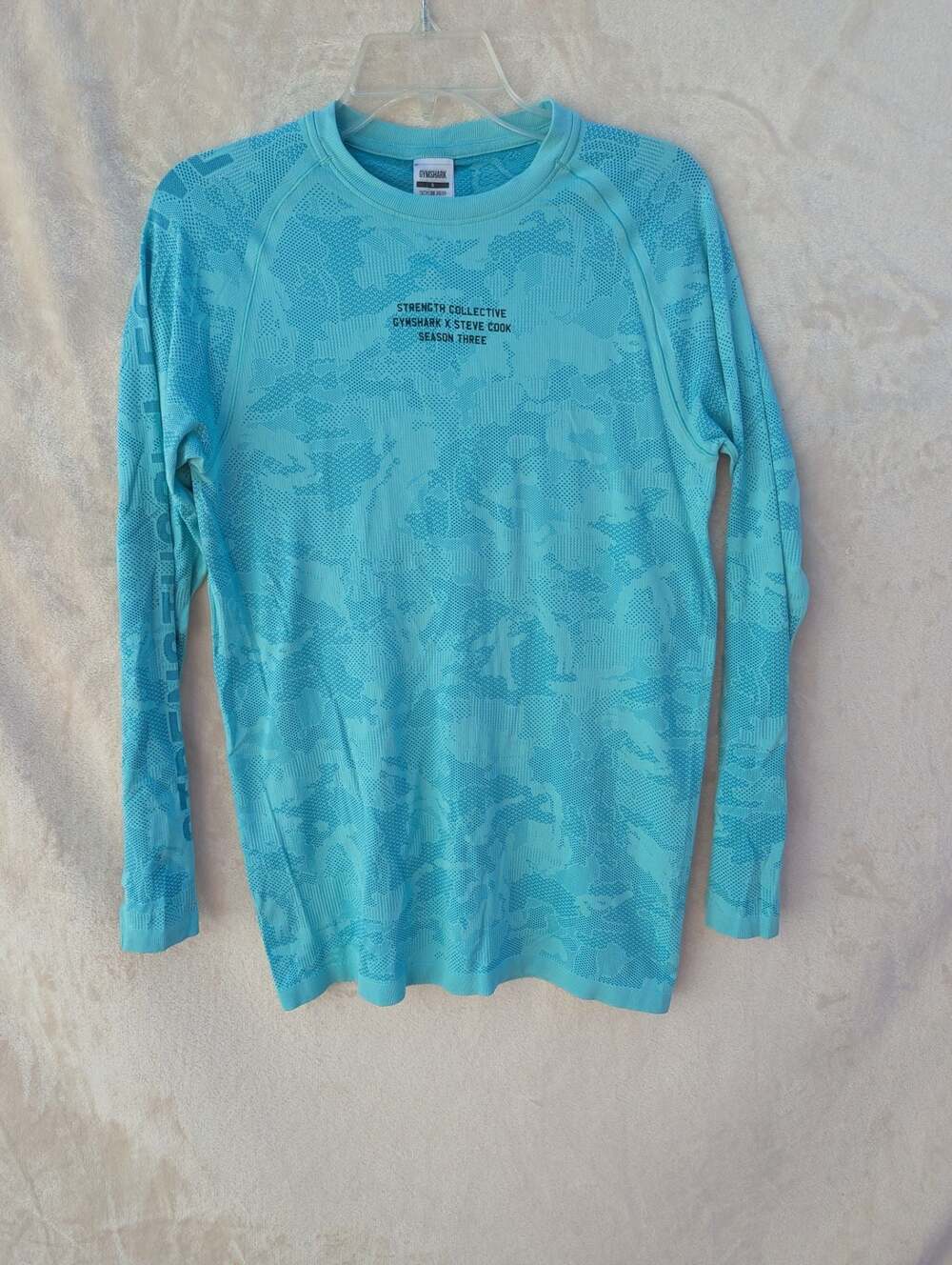 Gymshark x Steve Cook Season Three Long Sleeve Blue Shirt Size S